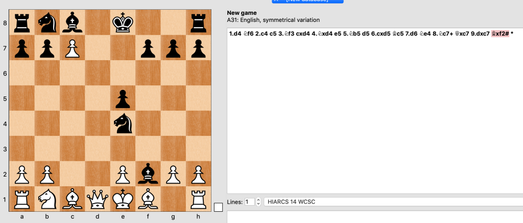 Trapping whites queen with Englunds gambit chess opening.