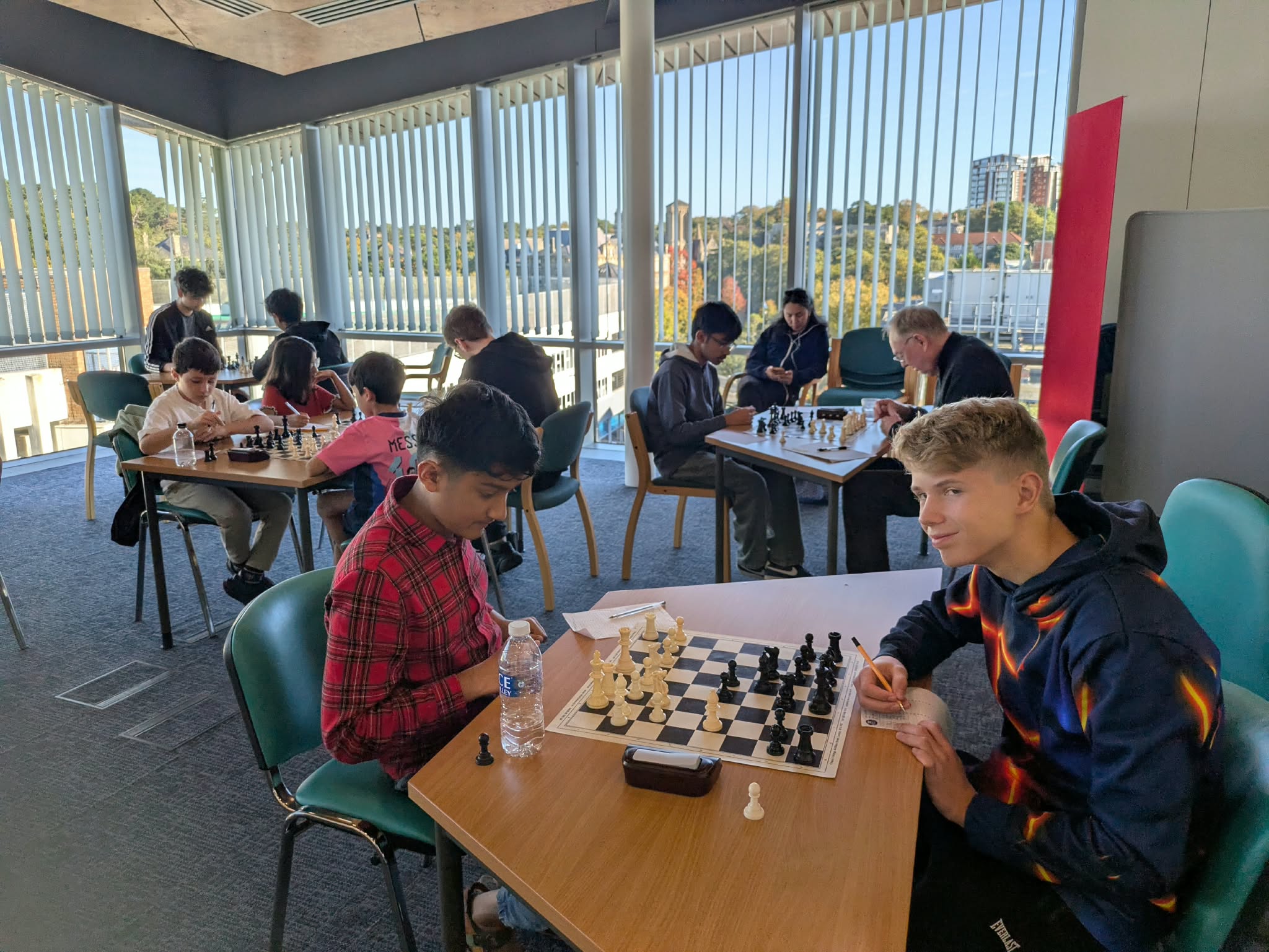 Players in action at the chess club